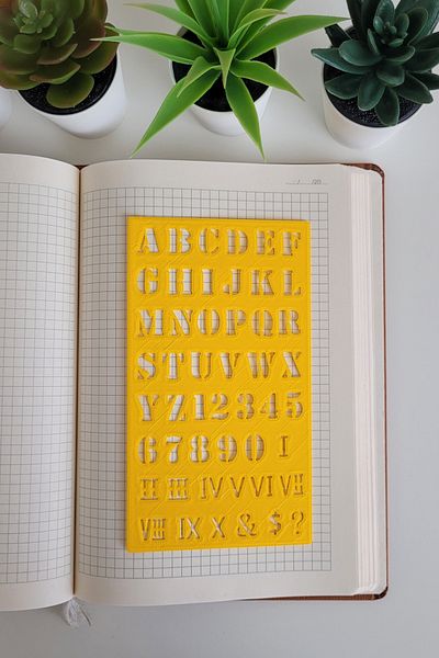 Karmelom Studio Bullet Journal Bold Uppercase Roman Numeral Template Ruler