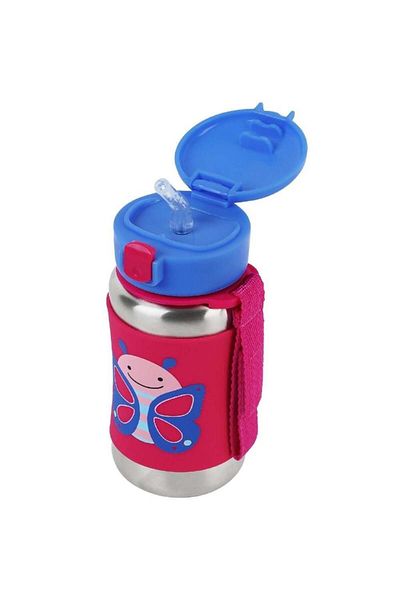 Skip Hop 350ml Butterfly - Straw and Stainless Steel Water Bottle