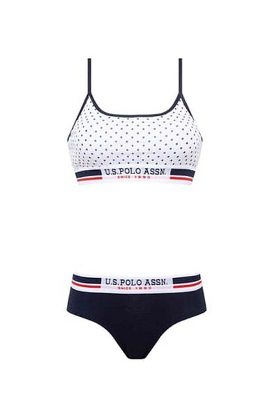 U.S. Polo Assn. Women's Polka Dot Bustier-Panties Set