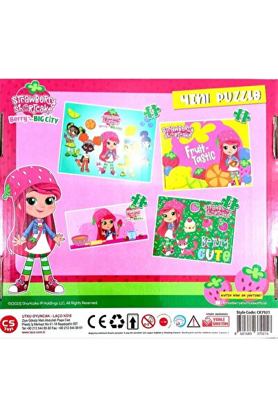 Utku Toys Strawberry Shortcake Berry inthe Bıg Cıty ÇİLEK KIZ 24+36+48+60+Parça Puzzle 4in1 Puzzle