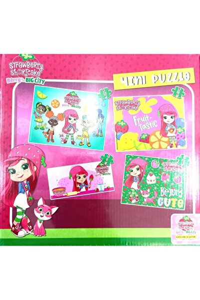 Utku Toys Strawberry Shortcake Berry inthe Bıg Cıty ÇİLEK KIZ 24+36+48+60+Parça Puzzle 4in1 Puzzle
