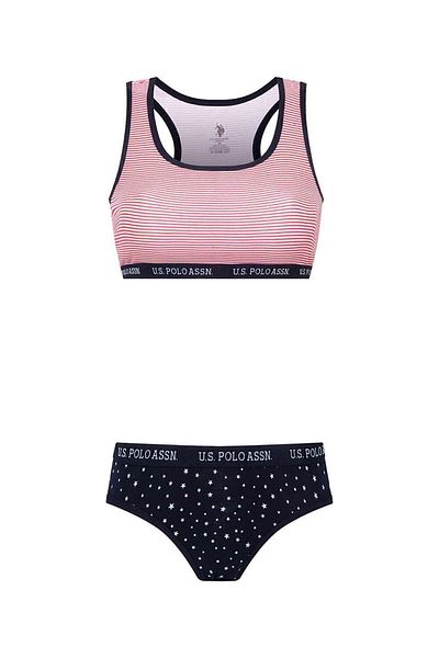 U.S. Polo Assn. Women's Thick Strap Bustier-Panties Set