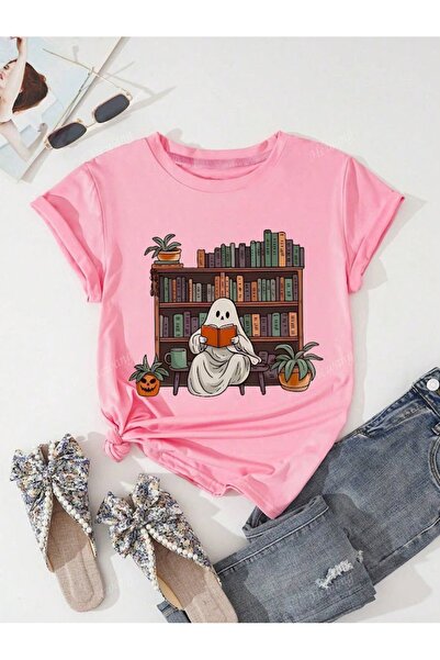 over head oh Ružičasta polica za knjige Ghost Sa deznom Oversize kroj Žene T-...