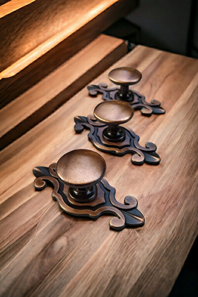 Dizaynhouse Yaprak Tasarımlı Düğme Model Kulp Dolap ve Çekmece Kulpu, Eskitme, Krom, Gold , Siyah Mobilya Kulpu