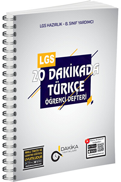 Dakika Yayınları 20 DAKİKADA LGS TÜRKÇE ÖĞRENCİ DEFTERİ
