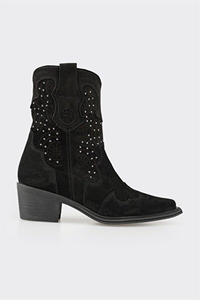 Elle Shoes Siyah Deri Kadın Günlük Bot