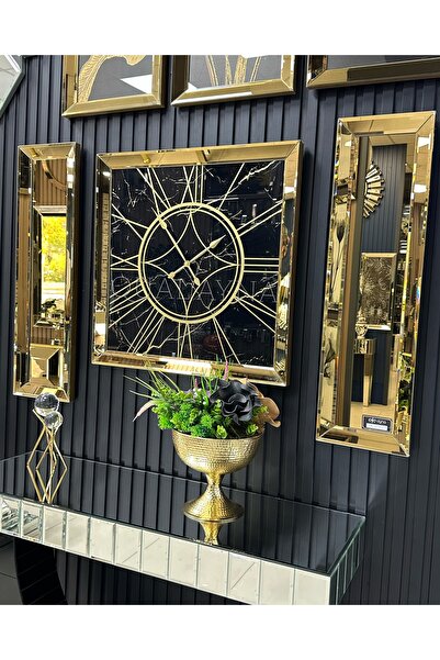 Genel Markalar 3’lü Mermer Saat ve Yan Aynalar Set