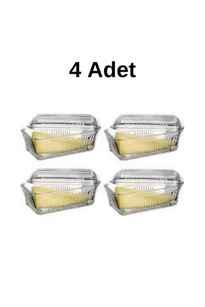 Paşabahçe Butter Food Set of 4 Breakfast Glass Storage Container 97711