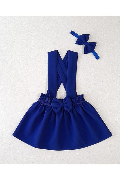 Yumurcak Saks Blue Crepe Dress Bandana