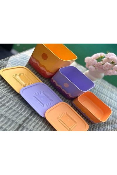 Tupperware Sunrise 3-piece Water Series Storage Container Set
