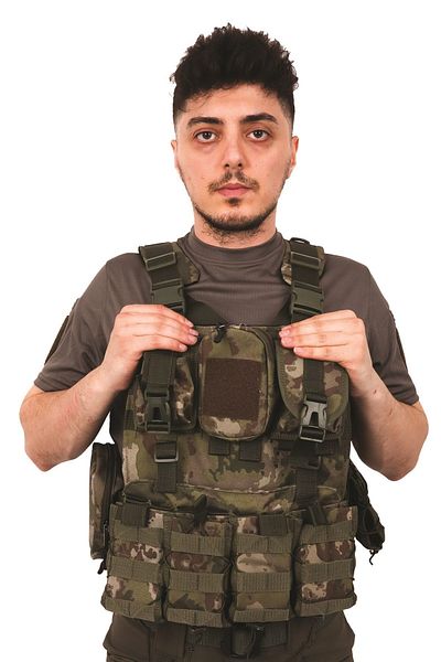 KORDAK سترة Airsoft بحبل كاكي مموه - سترة تكتيكية مفككة