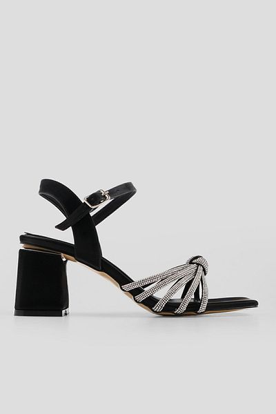 Marjin Damen Abendschuhe mit Schmucksteinen und Absatz Tayla Schwarz