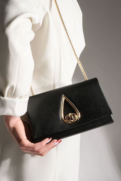 Marjin Women's Hand&Shoulder Bag Gold Chain Strap Mitoz Black