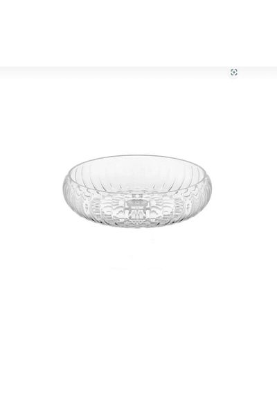 PEGA HOME Handmade Glass Large Salad Bowl Linea Body Presentation Bowl 24x6.5 Cm