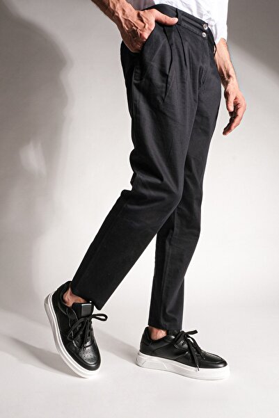 Marjin Men's Sneaker High Sole Lace-Up Sports Shoes Azka Black