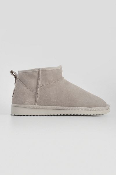 Marjin Damen Stiefeletten aus echtem Leder mit Fell innen, Minigröße Rolen, Beige Wildleder
