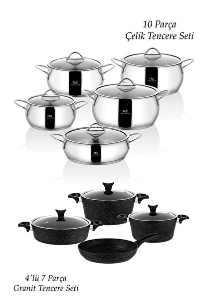 Taç 17 Piece XL Steel Cooking Set