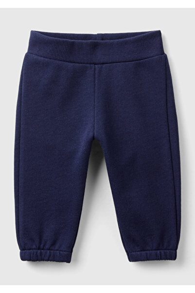 United Colors of Benetton Navy Blue Ribbed Baby Sweatpants - Elastic Leg and ...