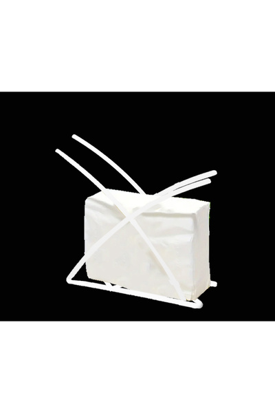 Alvina Aydınlatma White Stainless Steel Serving - Presentation Napkin Holder