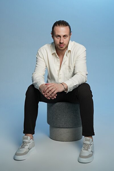 Marjin Férfi tornacipő vastag talpú, fűzős sportcipő Taser fehér