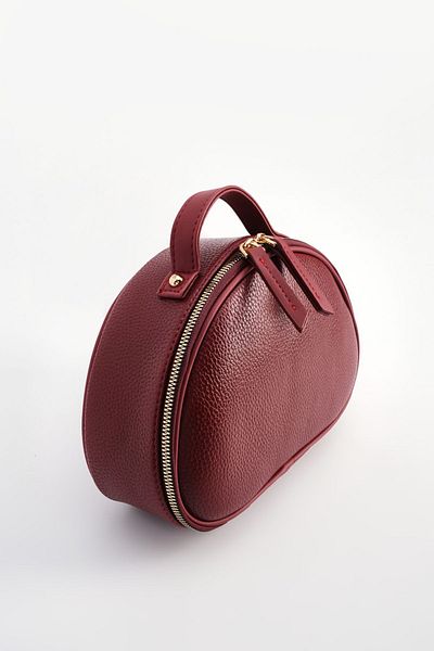 Marjin Women's Zippered Makeup Bag July Claret Red