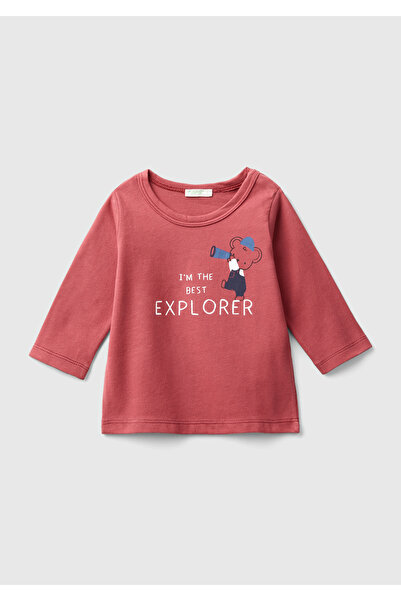 United Colors of Benetton Bebek Tarçın Önü Su Baskılı Omzu Gizli Çıtçıtlı Uzu...