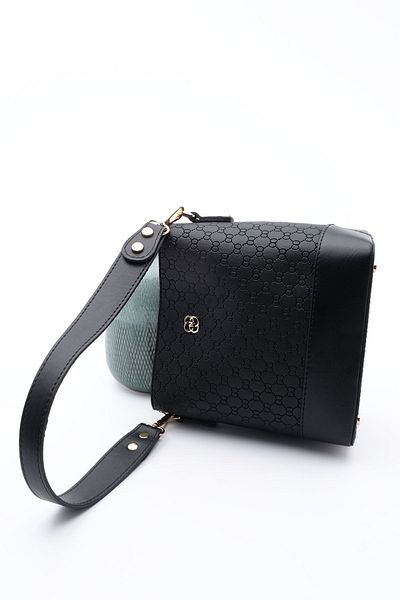 Marjin Women's Shoulder & Shoulder Bag Medium Size Fustel black