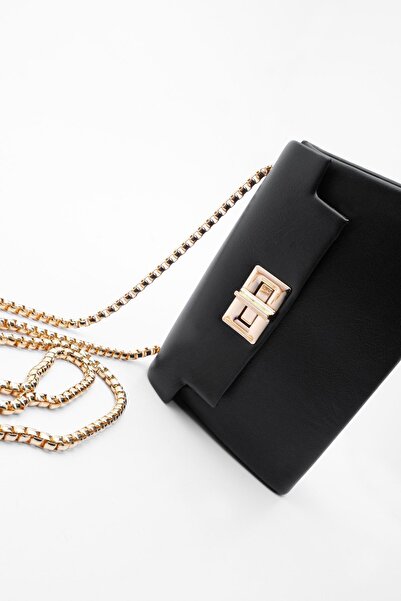 Marjin Dámská kabelka do ruky a přes rameno Zlatá barva Řetízkový popruh Vimas Black