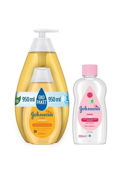 Johnson's 750 Ml and 200 Ml Baby Shampoo + Baby Oil