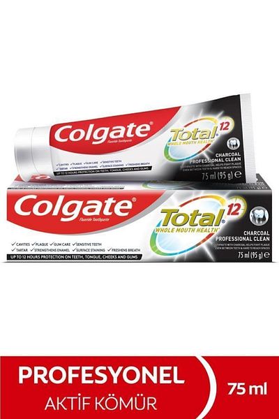 Colgate Colgate Total 12 Hour Protection Charcoal Deep Clean Toothpaste, 75ml