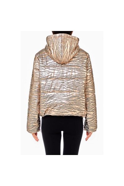 Liu Jo Gold-black Women's Jacket - Quilted and Zippered, Tf4240j4745-d5869
