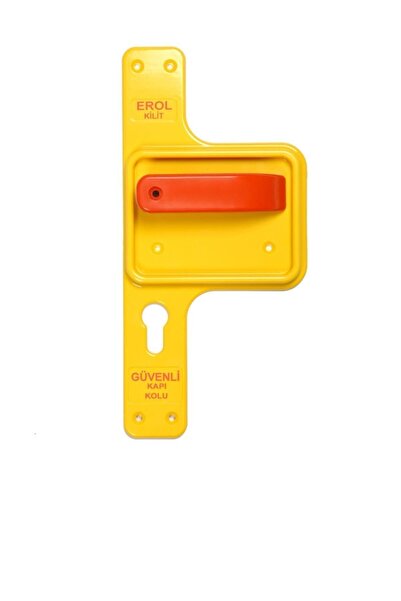Erol Güvenli Ve Kırılmaz Bariyerli Okul Kapı Kolu Sarı Ayna-Turuncu Kol