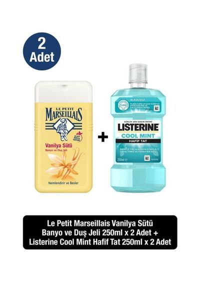 Listerine Coolmint Hafif Tat 250 Ml Ağız Bakım Suyu + Lpm Vanilya Sütü 250 Ml...