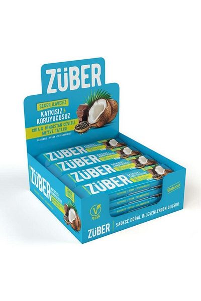 Züber Chia and Coconut Fruit Bar 40Gr X 12 Pieces