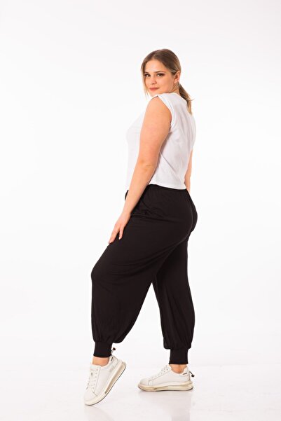 AKAL TEKSTİL Örme Düz Siyah Paçası Manşetli