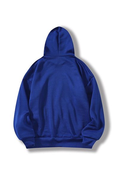 khufu Hanorac unisex albastru cu glugă - neimprimat