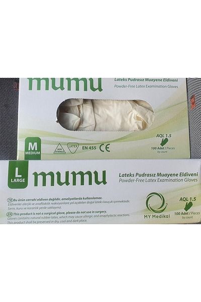 Mumu Latest Products 20 Pack Latex Exam Gloves Powder Free Non-Breakable Large