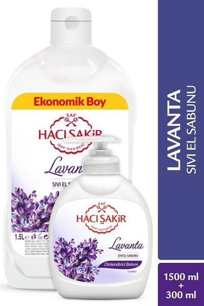 Hacı Şakir Lavender Relaxing Care Liquid Hand Soap 1500 ml + 300 ml