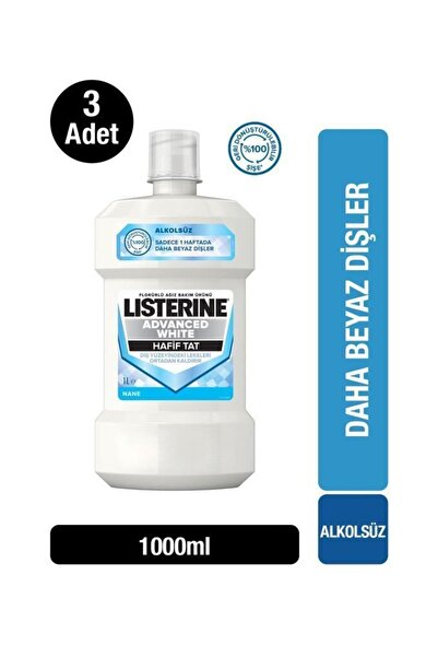 Listerine Advanced White Hafif Tat 1000 Ml X 3