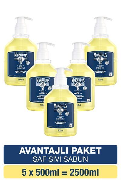 Le Petit Marseillais Saf Sıvı Sabun Zeytinyağı 500 ml x5 Avantajlı Paket