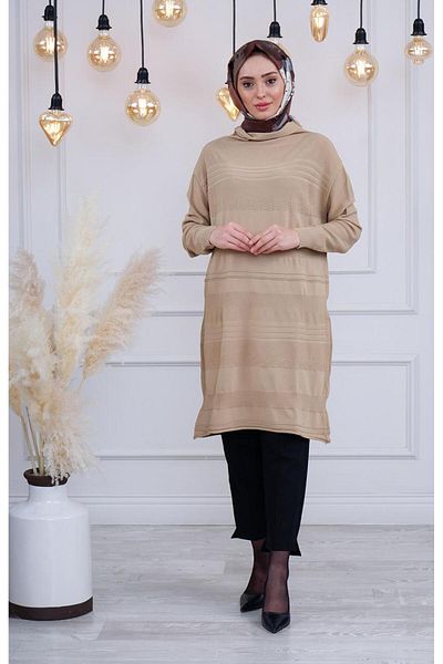 MissWhence Camel Knitwear Tunic - Miss222