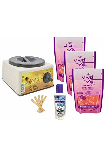 Vi-vet Ağda Makinesi 800ml+3x250ml Pudralı Soyulan Boncuk Ağda Seti