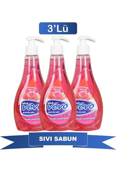 Vevo Liquid Soap Red Roses Scented 400 ml 3 Pieces