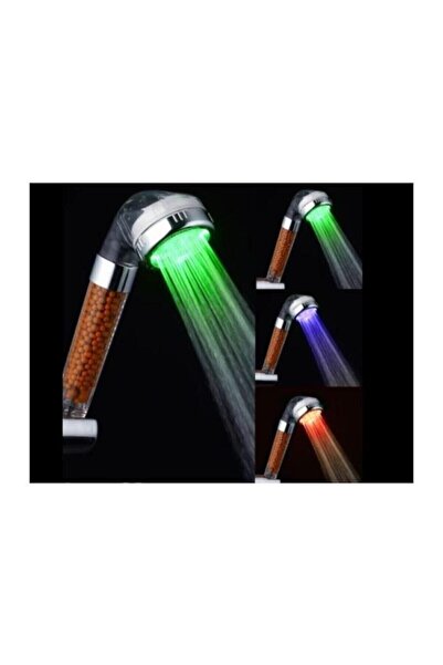 mrtbilisim Işıklı Renk Değiştiren Su Tasarruflu Kokulu Tazyikli Duş Başlığı Isıya Duyarlı Renk Değiştiren Başlı