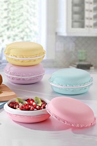 Bayev Set de 4 boluri pentru macaroane - 4 culori, cutie de prânz pentru micul dejun, recipient pentru depozitarea brânzei de măsline
