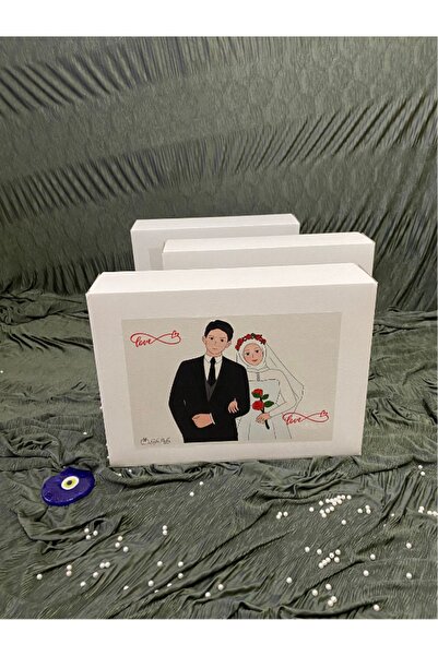 giftpuffy 3'lü Söz Nişan Bohça Gelin Damat Çeyiz Kutusu