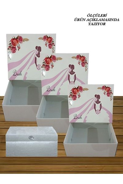 Sonem Çeyiz 4-piece Chest Pack Box for Bride and Groom - 0124