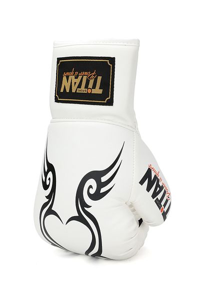 Titan Sport White Drawstring Boxing Gloves