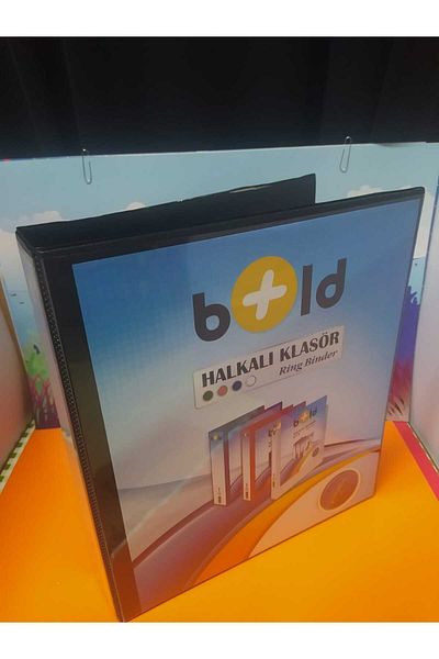 BOLD A4 Hard Thick Cardboard+pvc Coated 2 Ring 3cm Width Ek-203 BLACK Folder