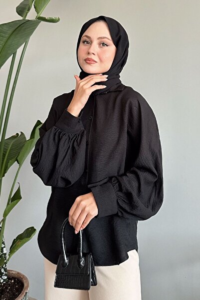 InStyle Черна ежедневна базова риза